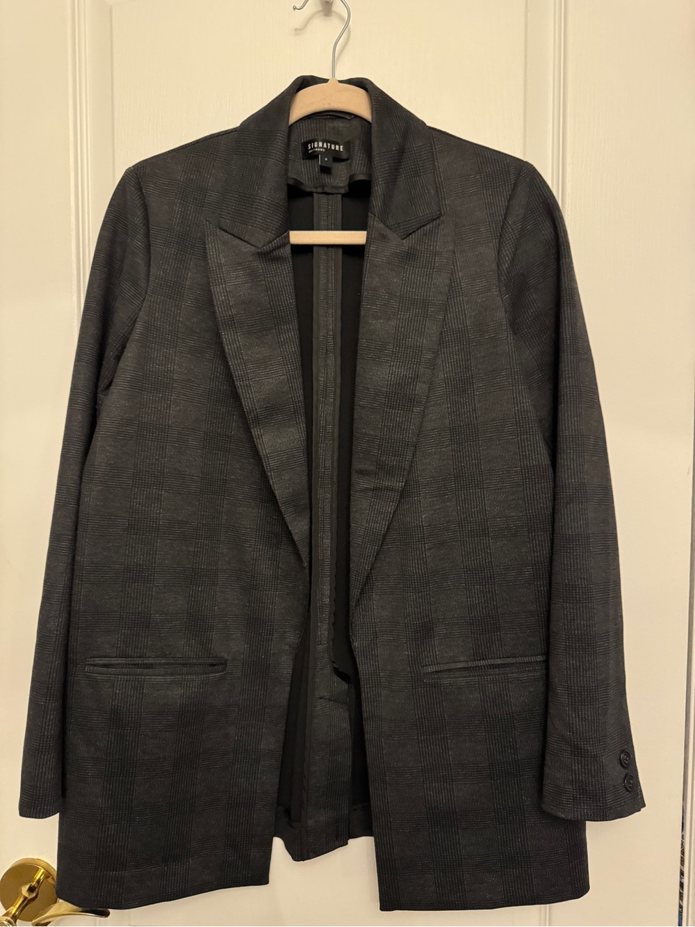 Charcoal Gray Plaid Blazer